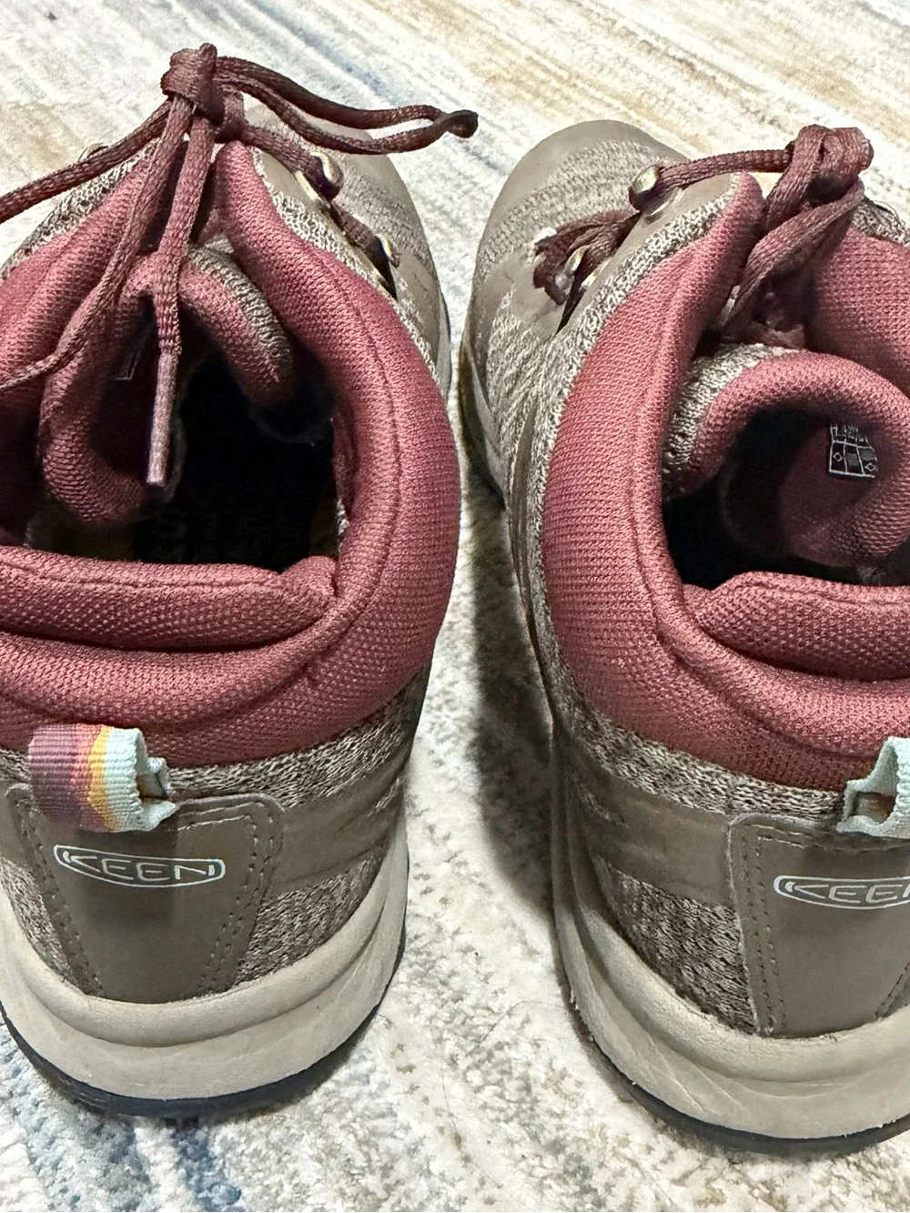 Keen Men's Brown and Burgundy Trail Boots